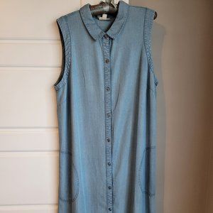 J.Jill Sleeveless Tecel Chambray Dress